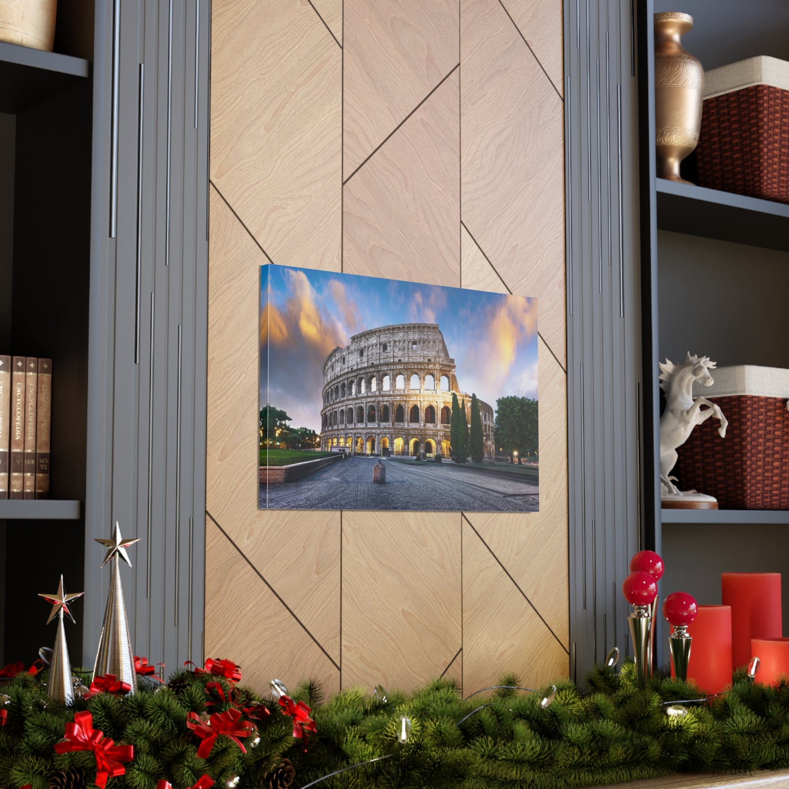 Colosseum in Italy Nature Wilderness Photography Canvas Wall Art for Home Decor Ready-to-Hang-Express Your Love Gifts