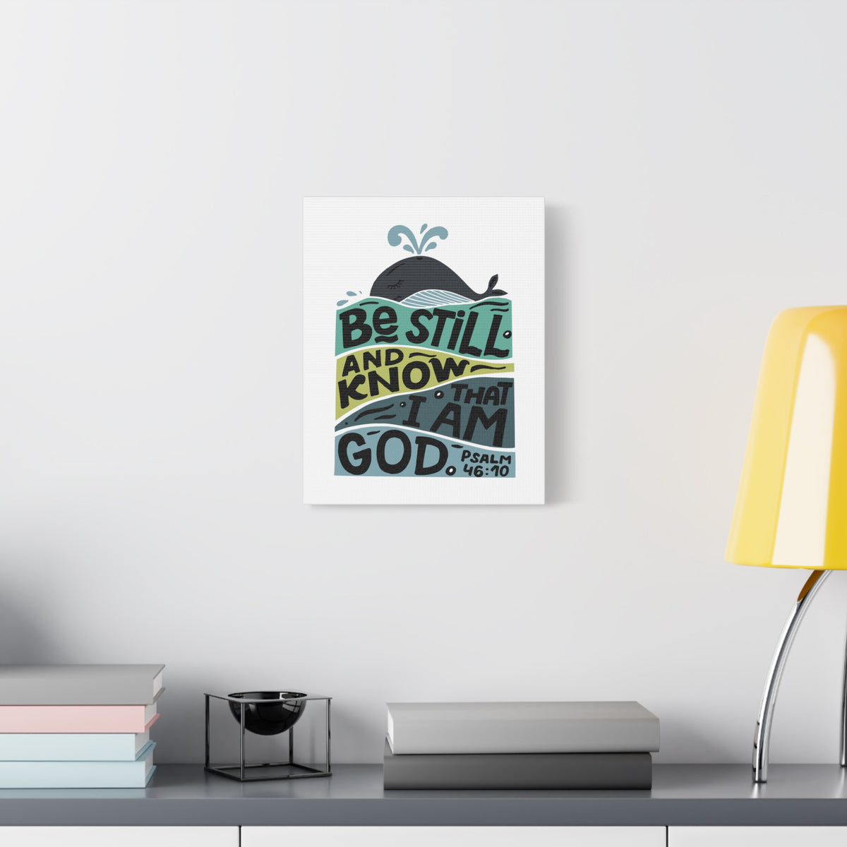 Scripture Canvas I Am God Psalm 46:10 Christian Wall Art Bible Verse Print Ready to Hang-Express Your Love Gifts