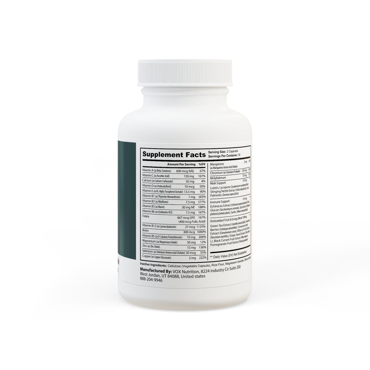 Men’s Multivitamin – Energy, Performance & Immune Support Non-GMO, Corn-Free 60 Capsules-Express Your Love Gifts