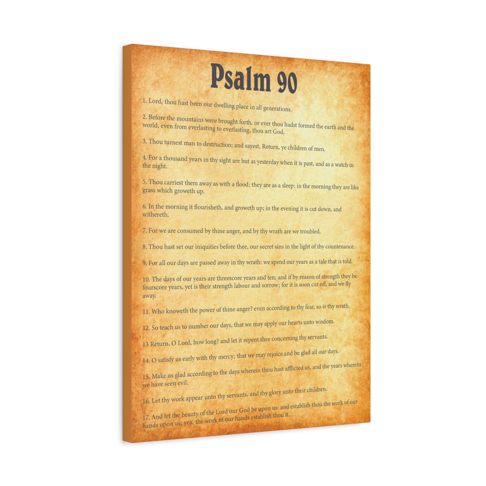 Scripture Walls Psalm 90 Gold Bible Chapter Canvas Christian Wall Art Ready to Hang Unframed-Express Your Love Gifts