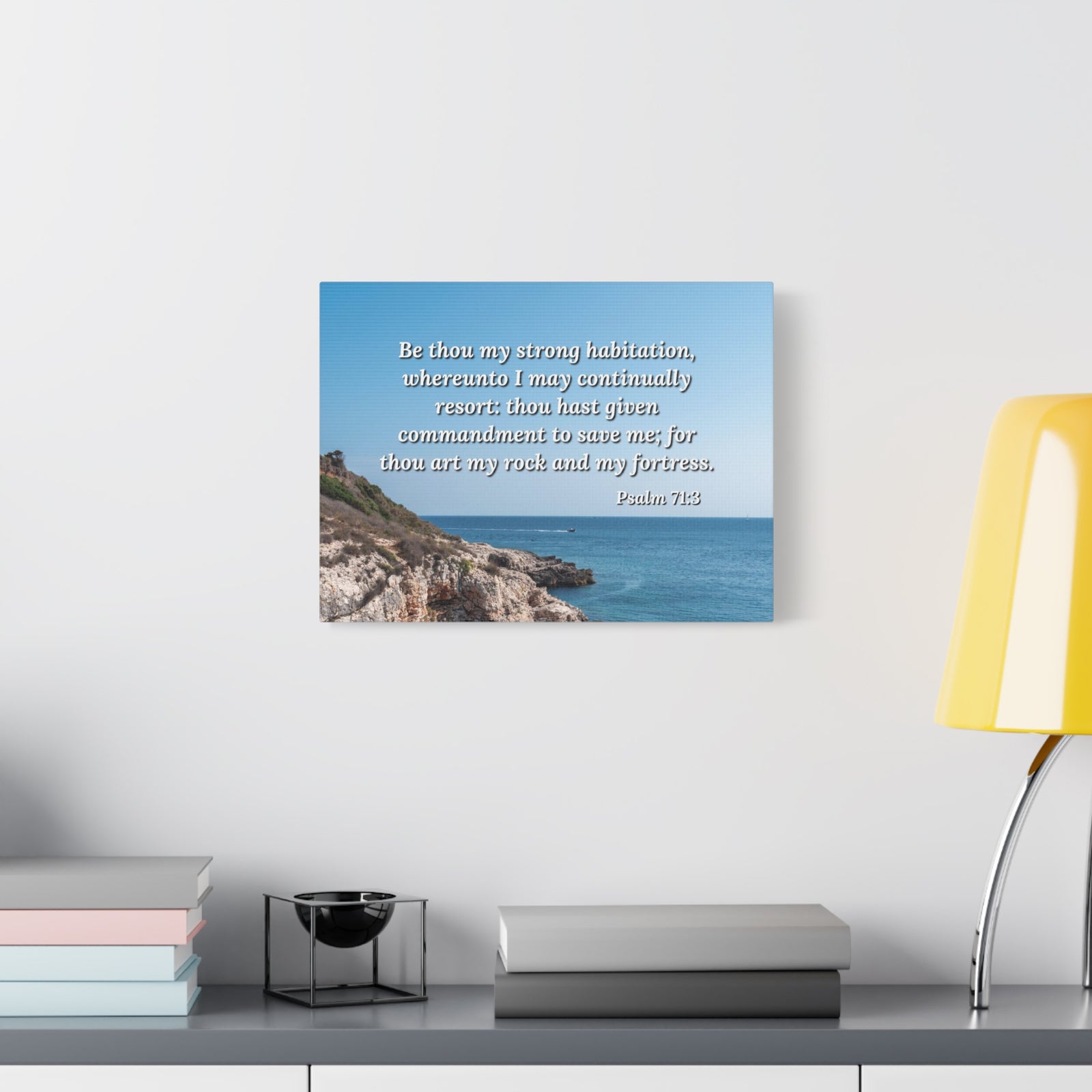 Scripture Walls To Save Me Psalm 71:3 Bible Verse Canvas Christian Wall Art Ready to Hang-Express Your Love Gifts