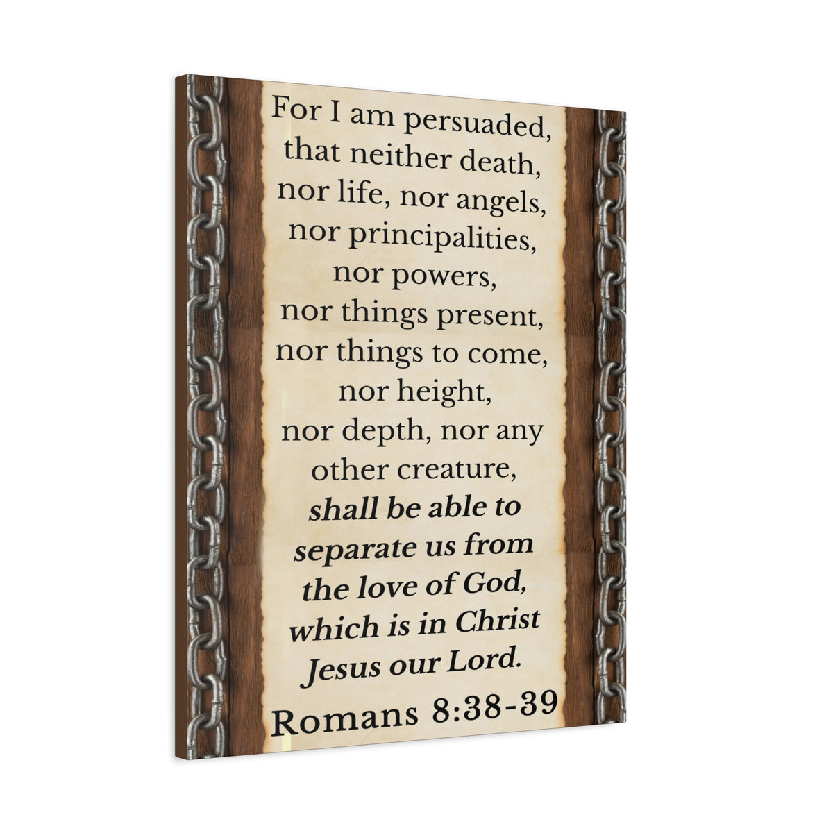 Scripture Walls Romans 8:38-39 Chain Bible Verse Canvas Christian Wall Art Ready to Hang Unframed-Express Your Love Gifts