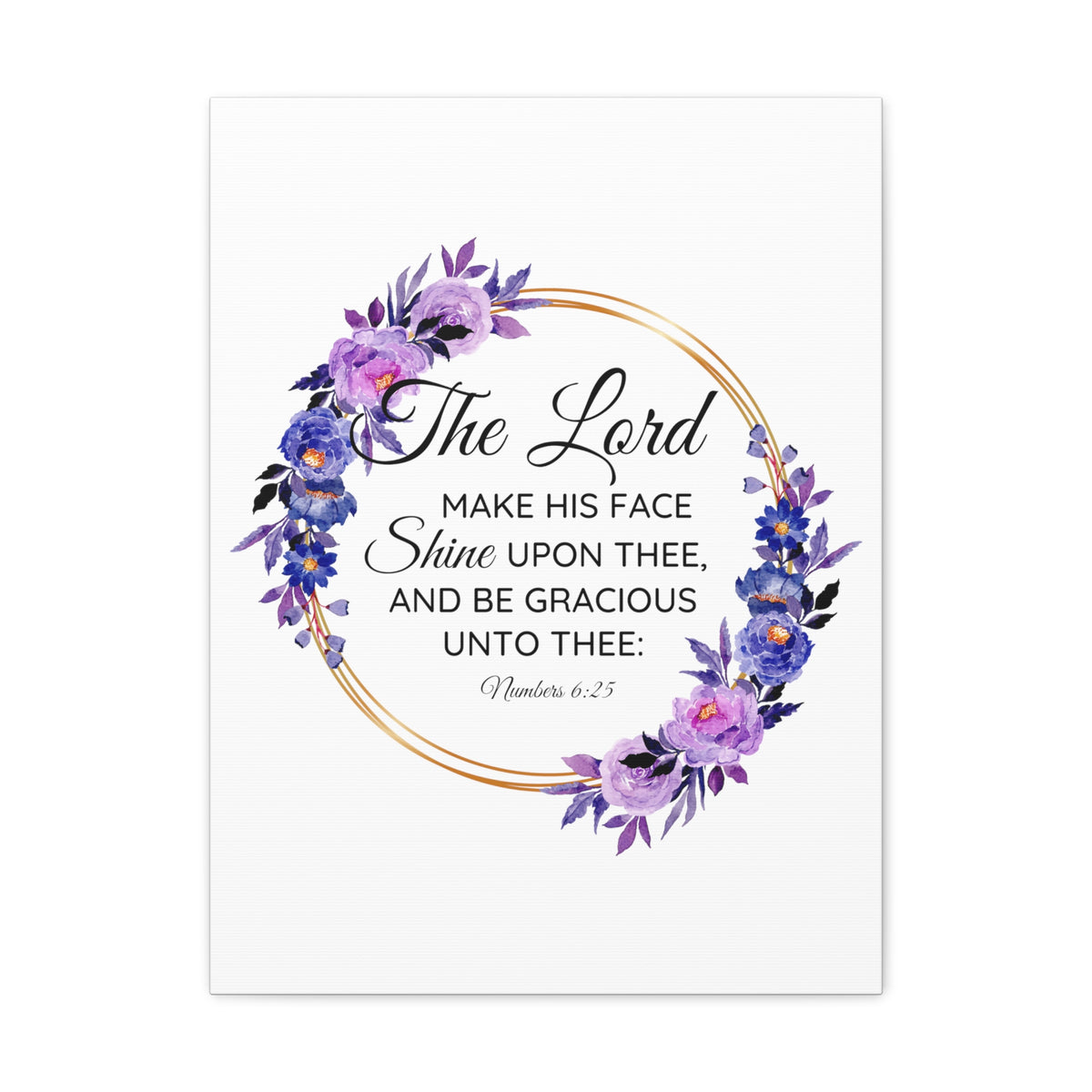 Scripture Walls Numbers 6:25 Shine Upon Thee Bible Verse Canvas Christian Wall Art Ready to Hang Unframed-Express Your Love Gifts