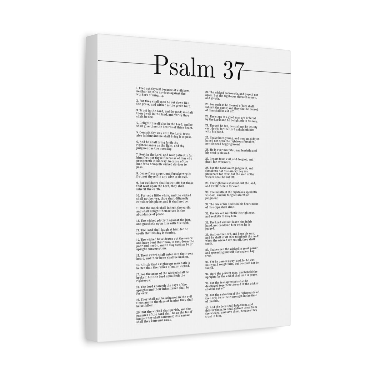 Scripture Canvas The Salvation Of The Righteous Psalm 37 Christian Wall Art Bible Verse Print Ready to Hang-Express Your Love Gifts