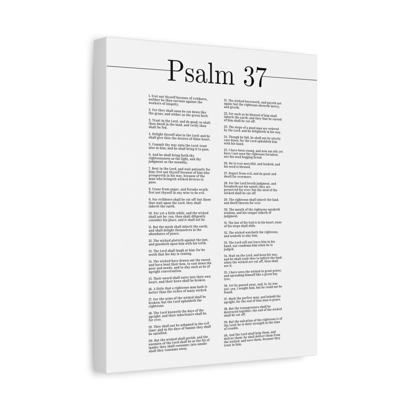 Scripture Canvas The Salvation Of The Righteous Psalm 37 Christian Wall Art Bible Verse Print Ready to Hang-Express Your Love Gifts
