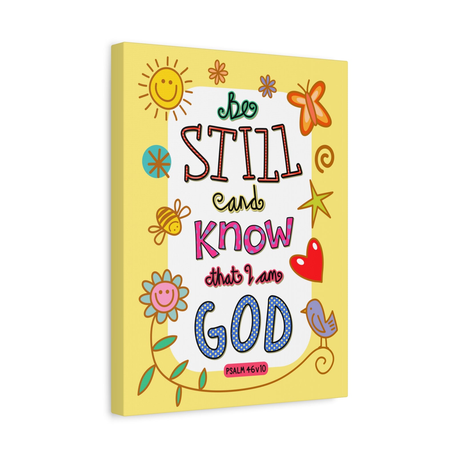 Scripture Walls Know That I Am God Psalm 46:10 Bible Verse Canvas Christian Wall Art Ready to Hang-Express Your Love Gifts