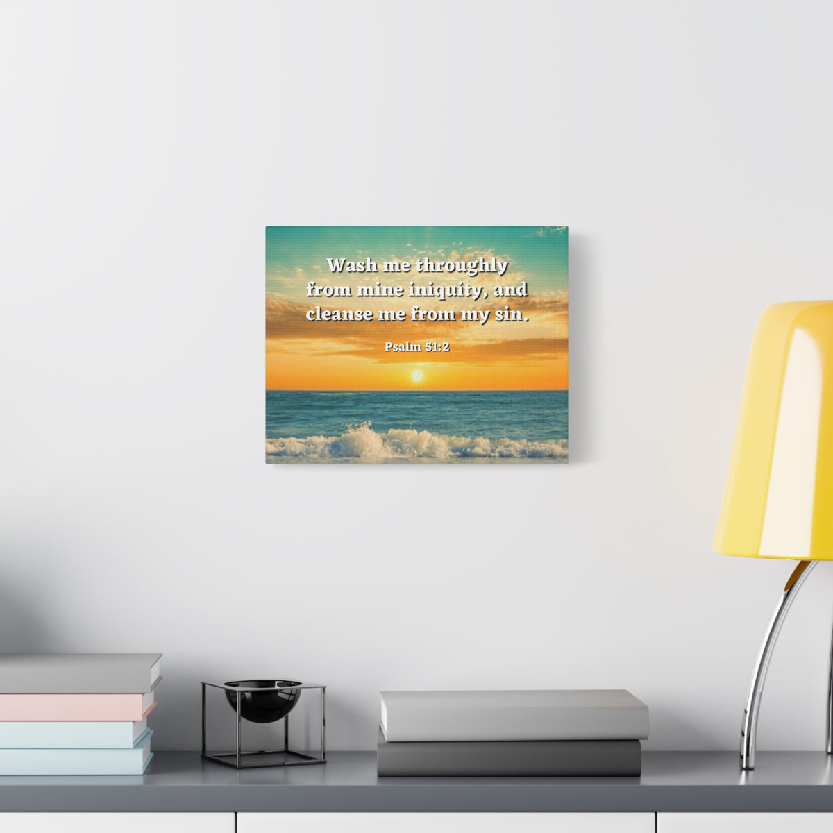 Scripture Canvas Washed Away Psalm 51:2 Christian Wall Art Bible Verse Print Ready to Hang-Express Your Love Gifts