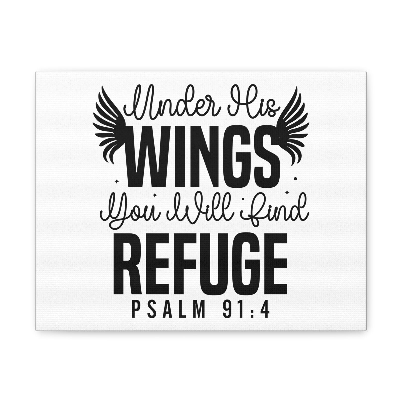 Scripture Walls Psalm 91:4 Under His Wings Bible Verse Canvas Christian Wall Art Ready to Hang Unframed-Express Your Love Gifts