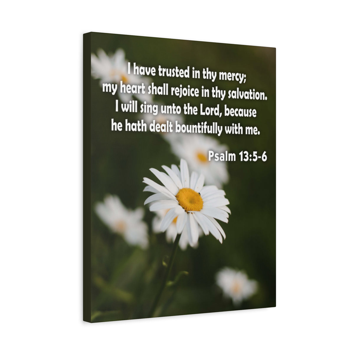 Scripture Canvas Rejoice in Thy Salvation Psalm 13:5-6 Christian Wall Art Bible Verse Print Ready to Hang-Express Your Love Gifts