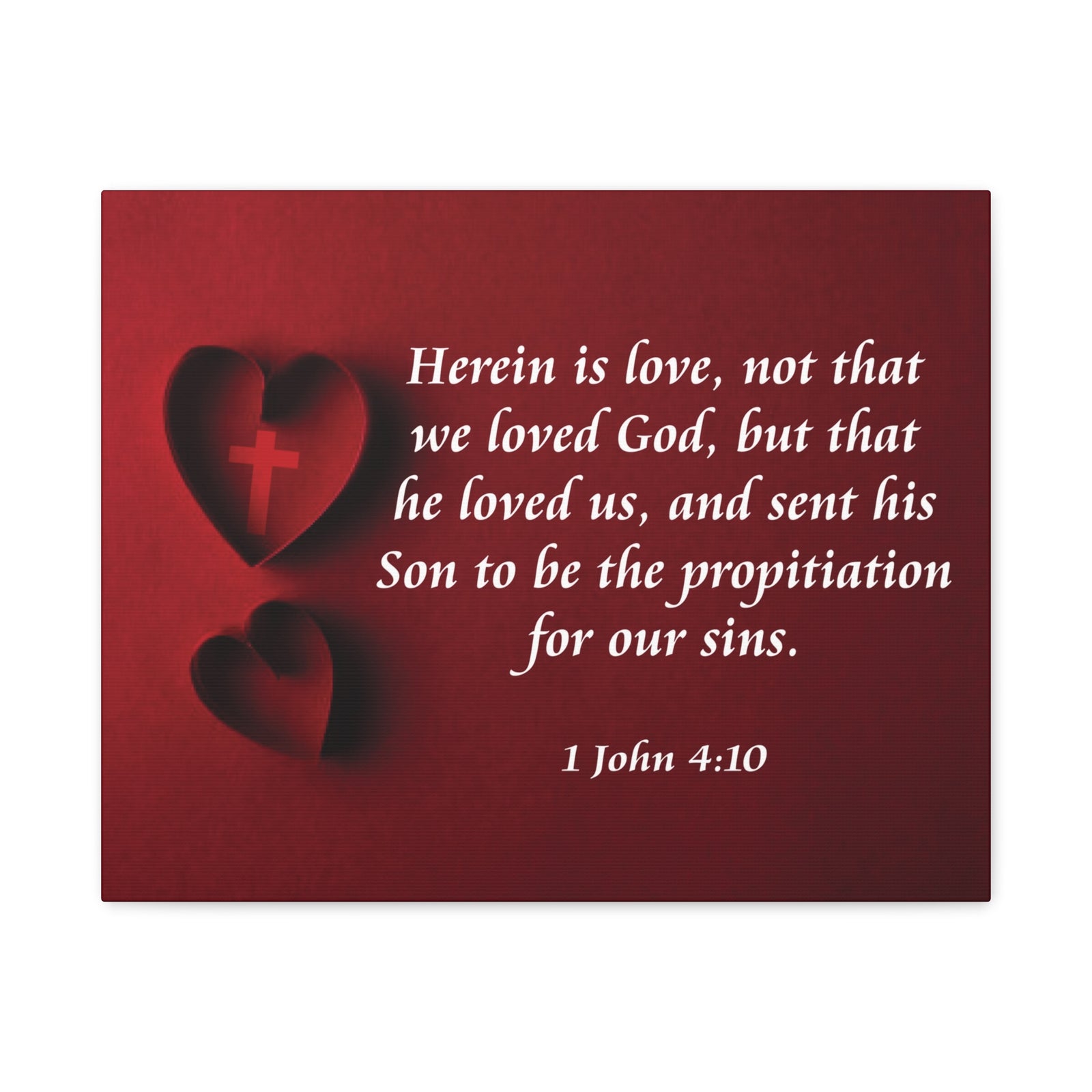 Bible Verse Canvas Herein is Love 1 John 4:10 Christian Home Décor Wall Art Scripture Ready to Hang Faith Print-Express Your Love Gifts