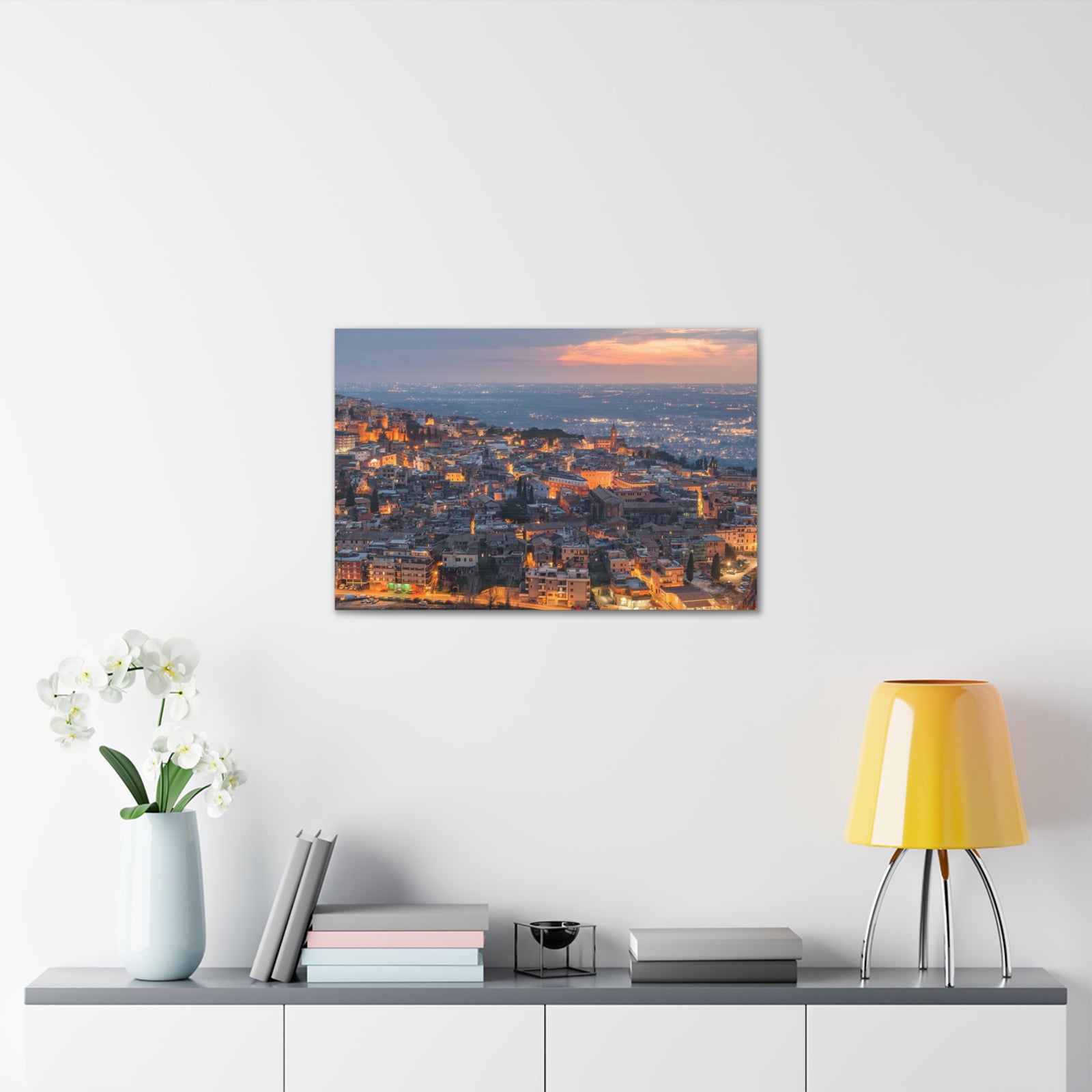 Rome Night Skyline Canvas Artwork High-Quality Breathtaking Stunning Cityscape for Home Decor Ready to Hang-Express Your Love Gifts