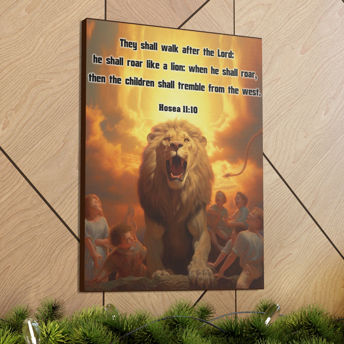 Scripture Walls They Shall Walk After the Lord Hosea 11:10 Christian Wall Art Print Ready to Hang Unframed-Express Your Love Gifts