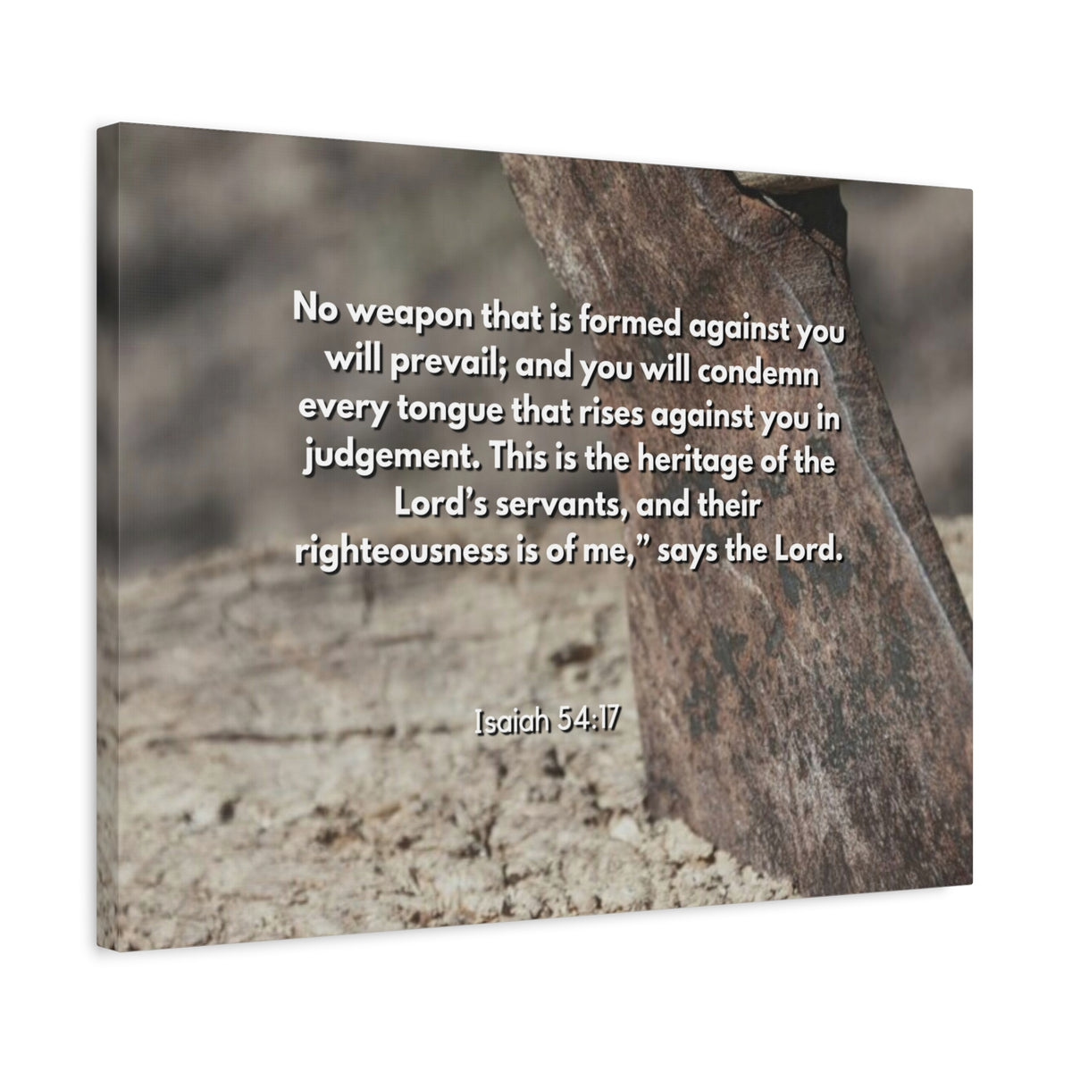 Scripture Canvas No Weapon Formed Isaiah 54:17 Christian Wall Art Bible Verse Print Ready to Hang-Express Your Love Gifts