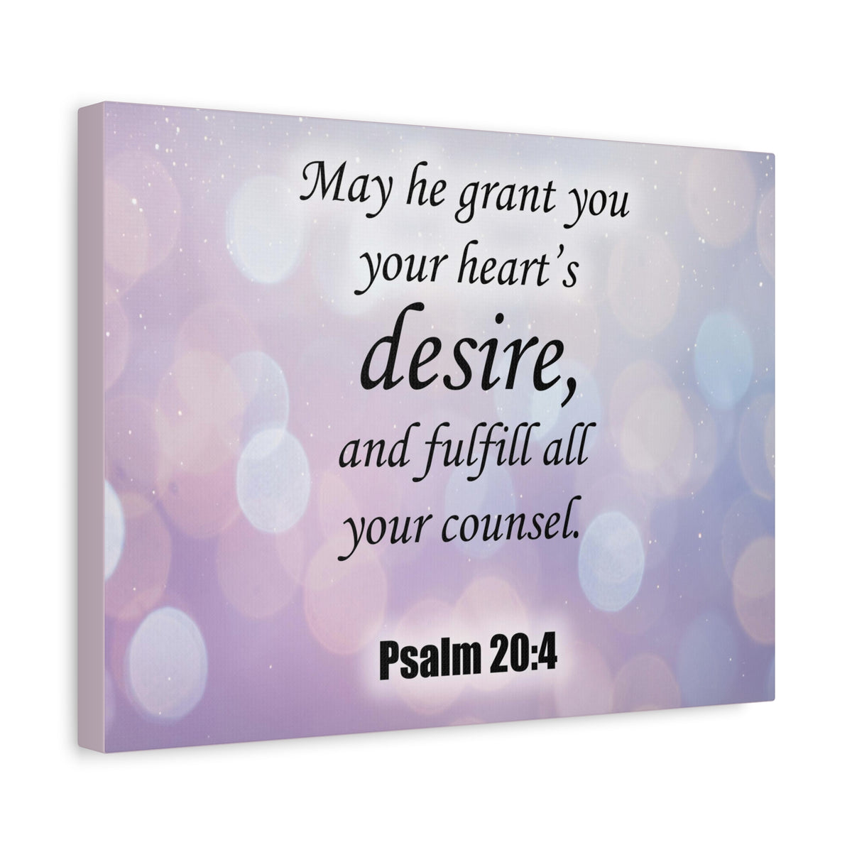 Bible Verse Canvas Fulfill All Your Counsel Psalm 20:4 Christian Home Decor Scripture Art-Express Your Love Gifts