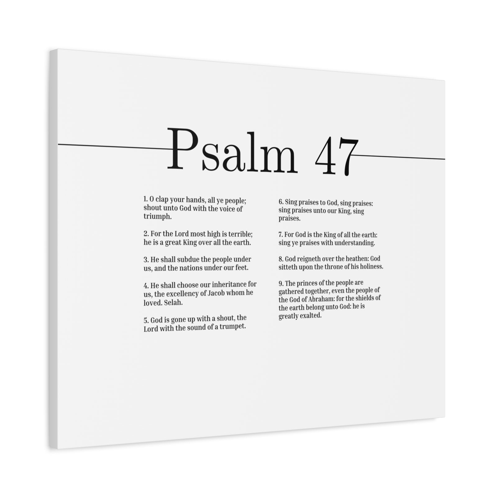 Scripture Canvas For God Is King Psalm 47 Christian Wall Art Bible Verse Print Ready to Hang-Express Your Love Gifts
