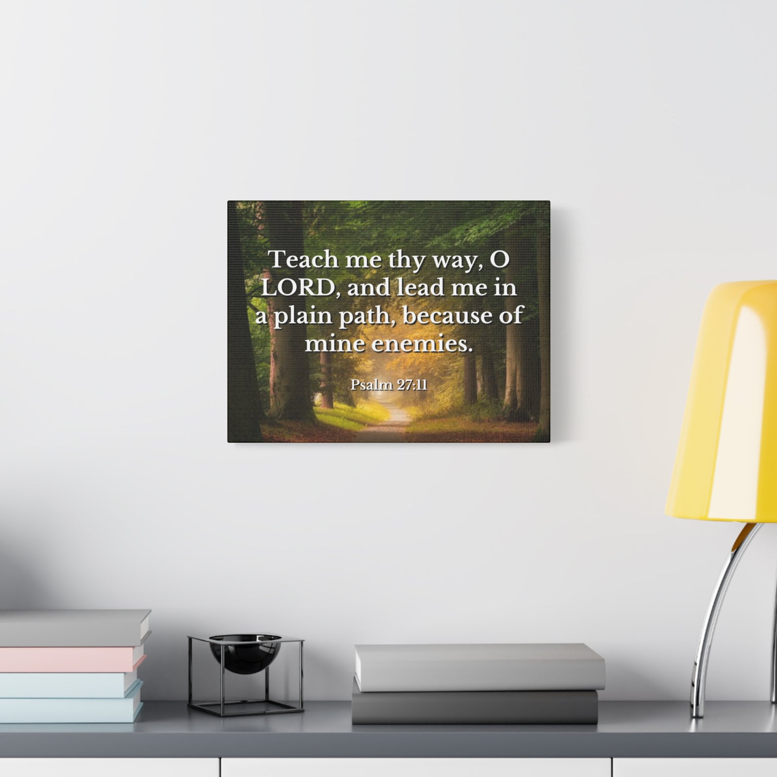 Scripture Canvas Plain Path Psalm 27:11 Christian Wall Art Bible Verse Print Ready to Hang-Express Your Love Gifts
