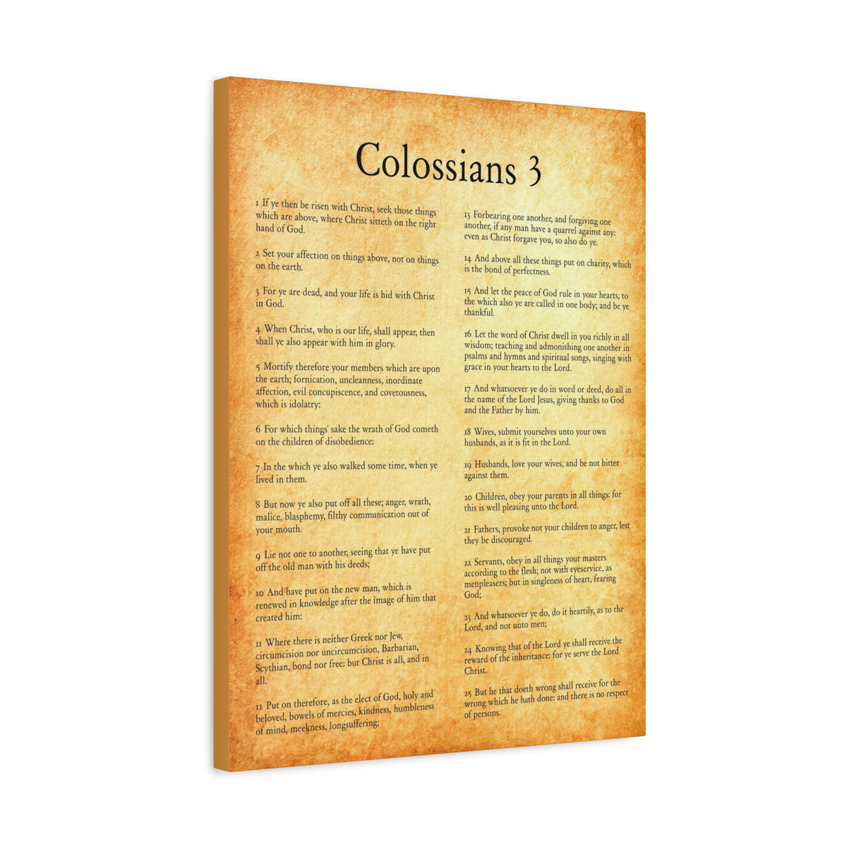 Scripture Walls Colossians 3 Put On The New Gold Bible Verse Canvas Christian Wall Art Ready to Hang-Express Your Love Gifts