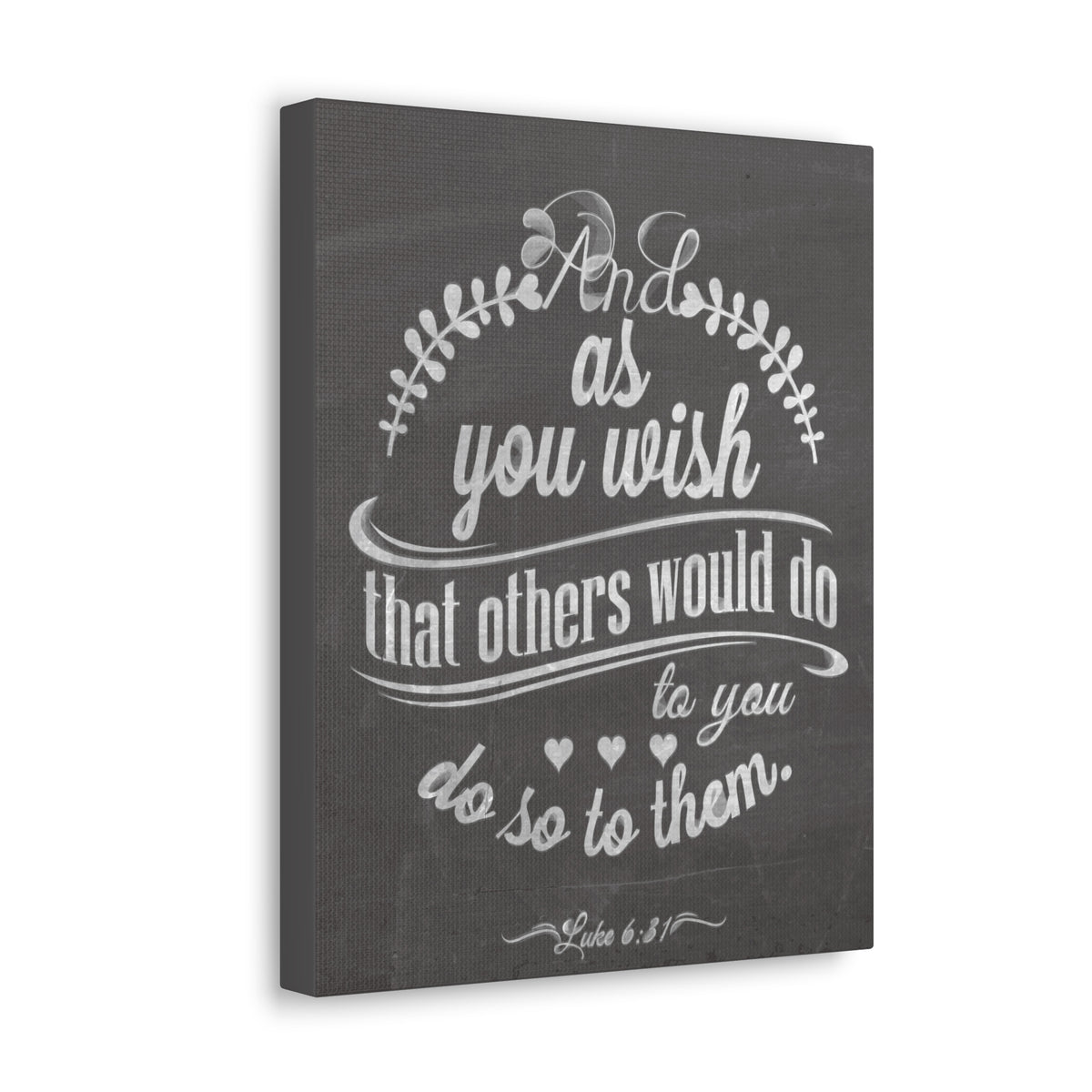 Scripture Canvas And As You Wish Luke 6:31 Christian Wall Art Bible Verse Print Ready To Hang-Express Your Love Gifts
