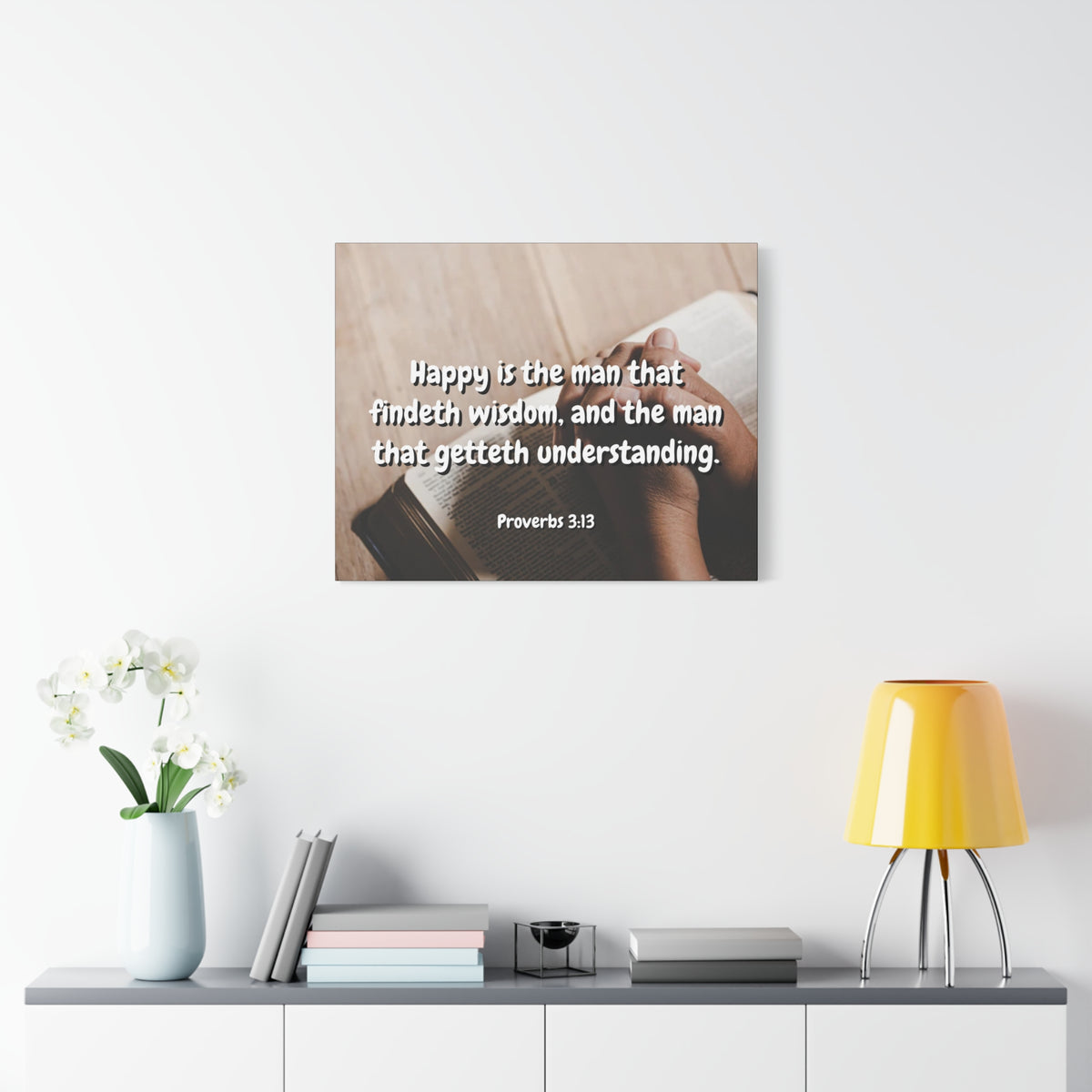 Scripture Walls Findeth Wisdom Proverbs 3:13 Bible Verse Canvas Christian Wall Art Ready to Hang-Express Your Love Gifts