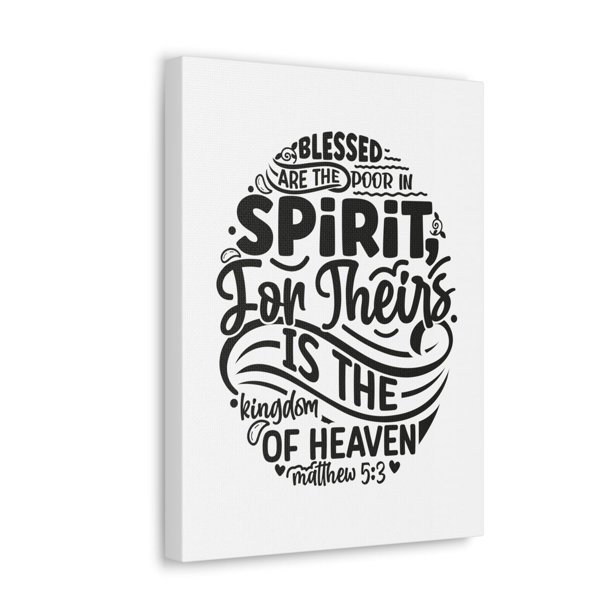 Scripture Walls Matthew 5:3 Kingdom of Heaven Bible Verse Canvas Christian Wall Art Ready to Hang Unframed-Express Your Love Gifts