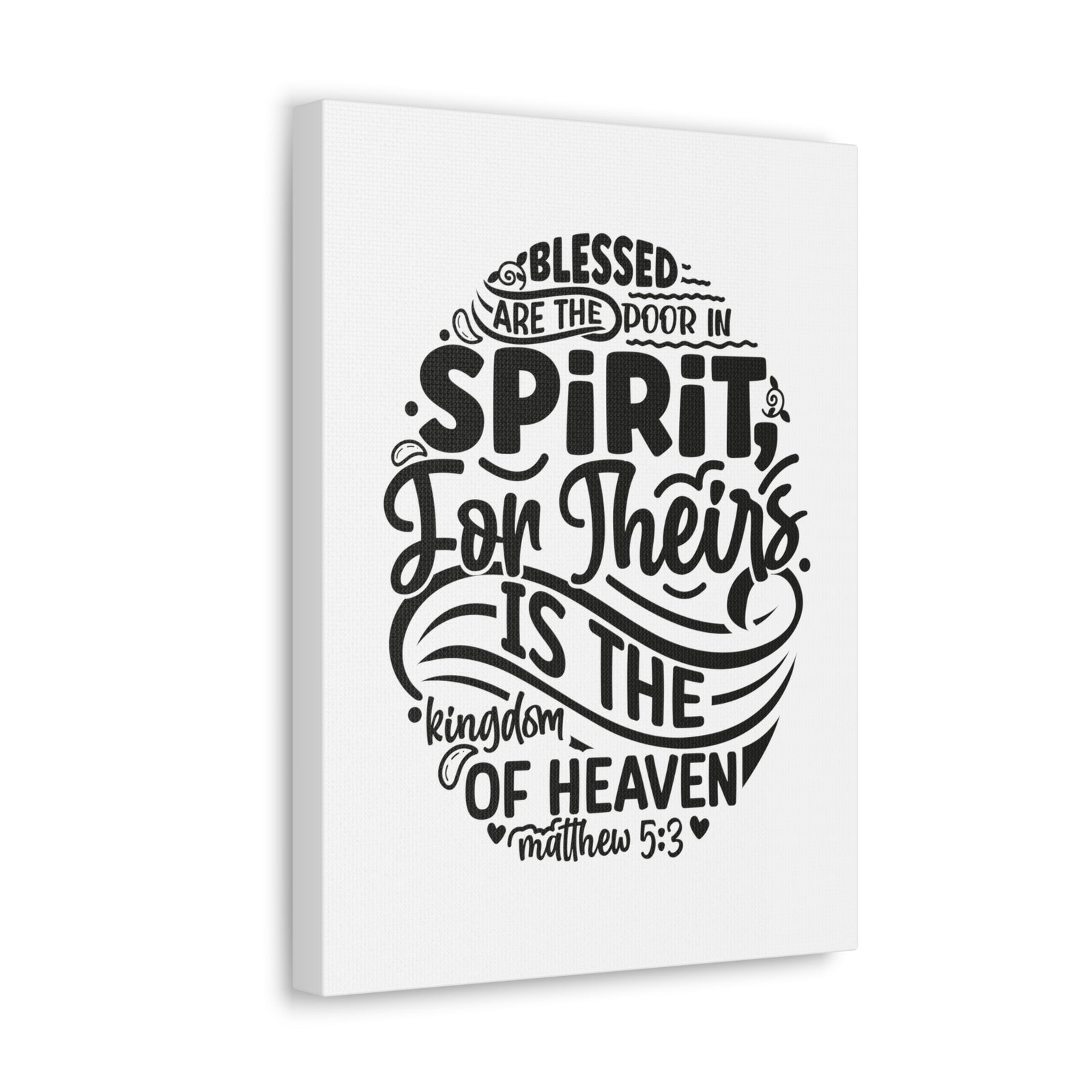 Scripture Walls Matthew 5:3 Kingdom of Heaven Bible Verse Canvas Christian Wall Art Ready to Hang Unframed-Express Your Love Gifts