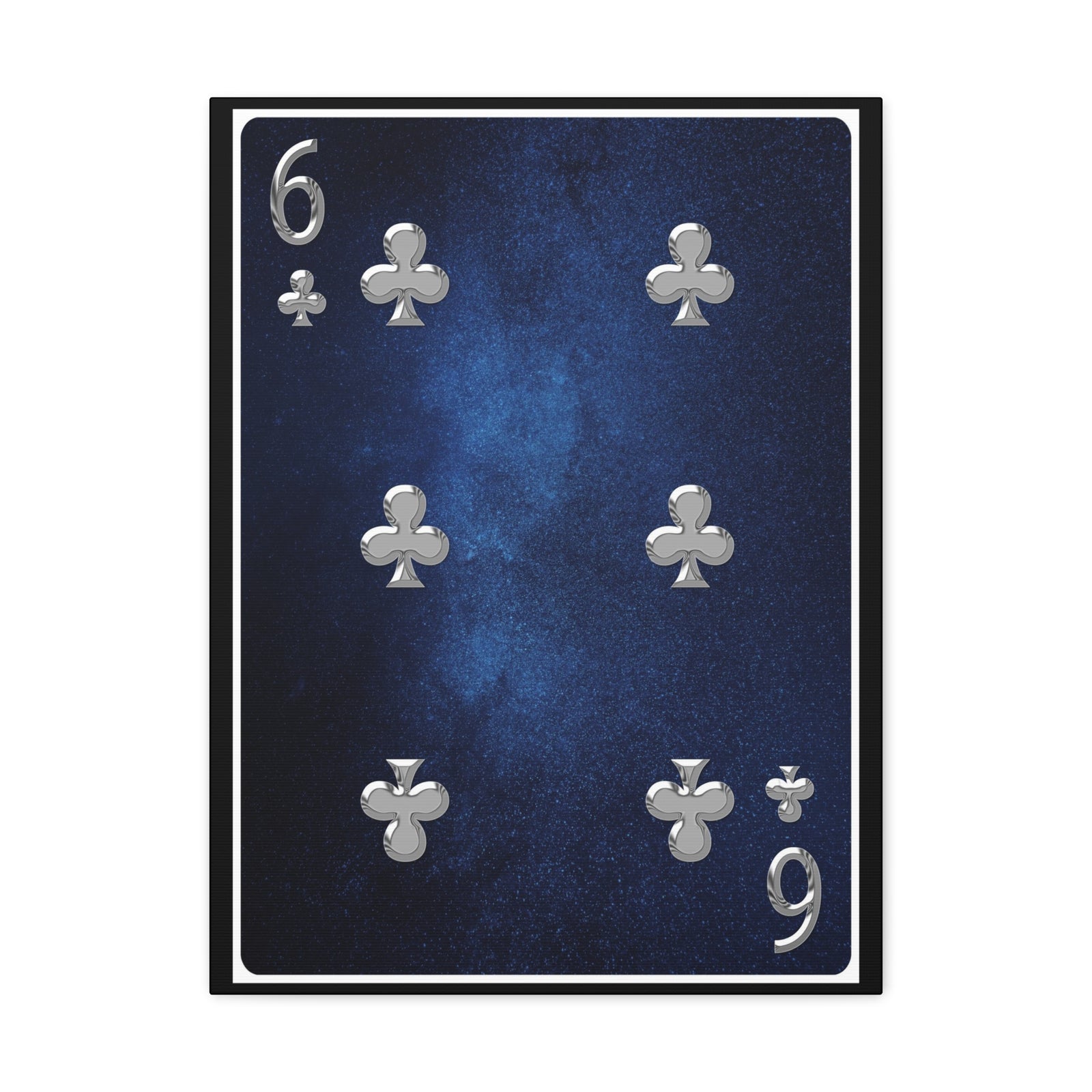 Six Of Clubs Space Background Playing Card Canvas Wall Art for Home Decor Ready-to-Hang-Express Your Love Gifts