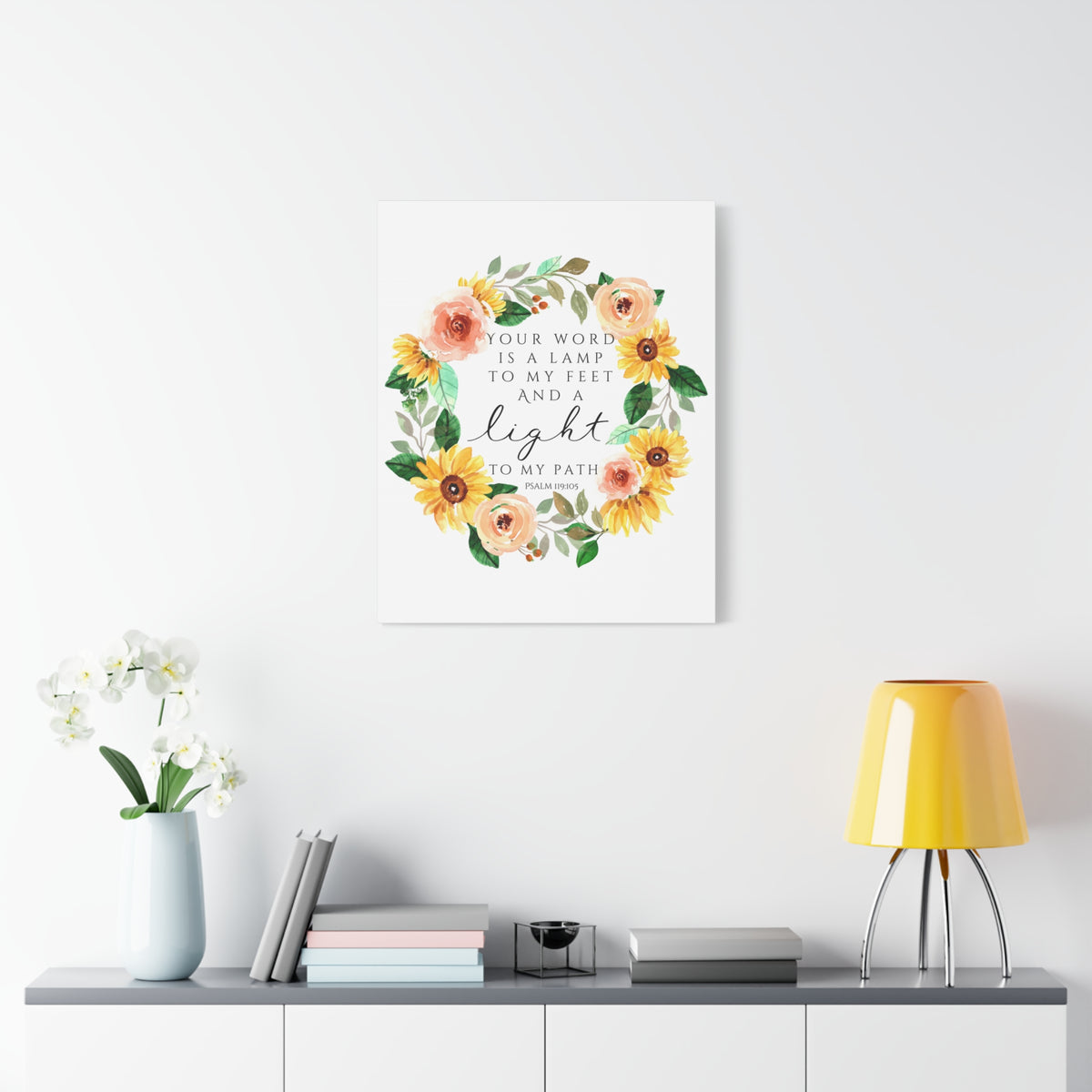 Scripture Walls Psalm 119:105 To My Path Bible Verse Canvas Christian Wall Art Ready to Hang Unframed-Express Your Love Gifts