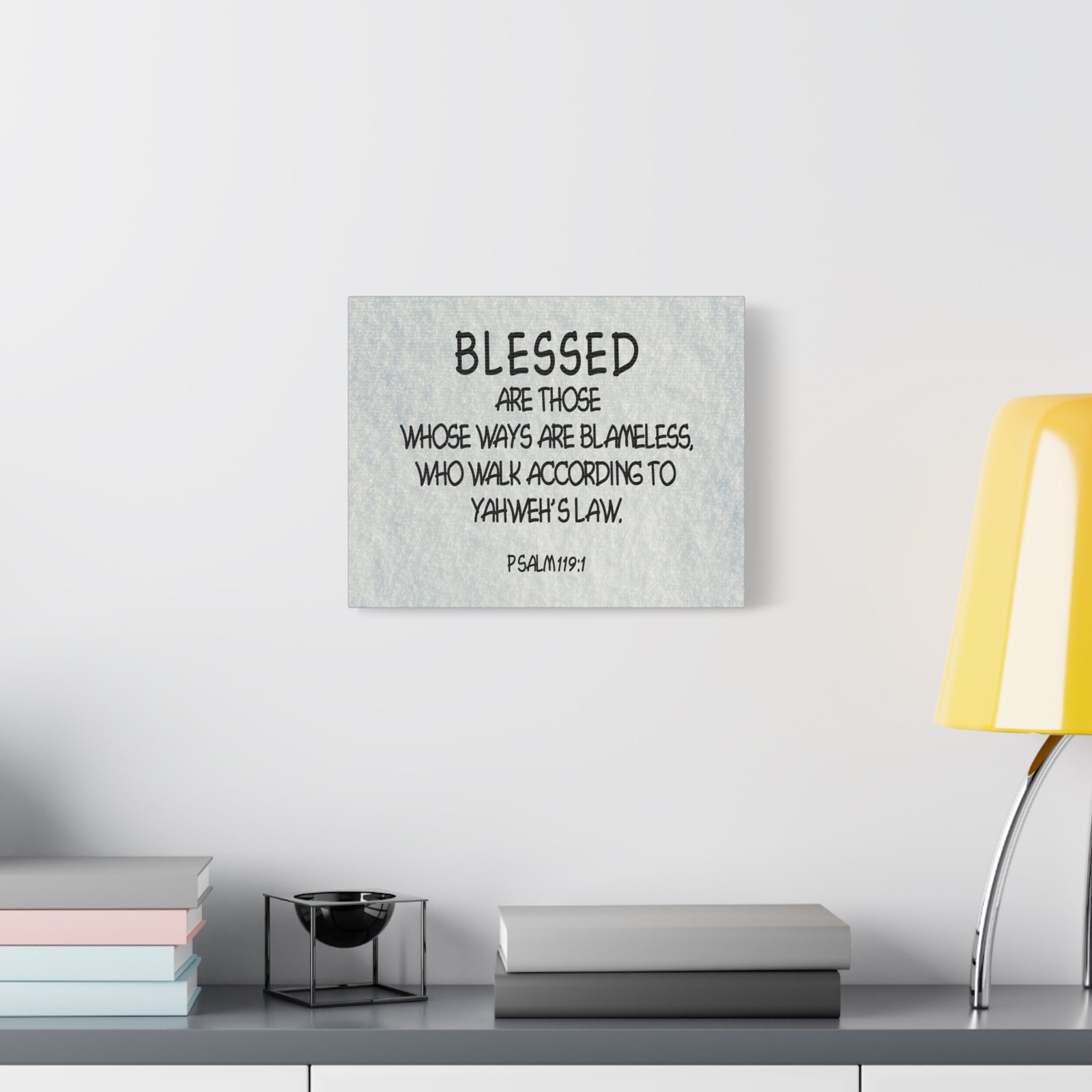 Bible Verse Canvas Yahweh's Law Psalm 119:1 Scripture Wall Art Christian Home Decor-Express Your Love Gifts