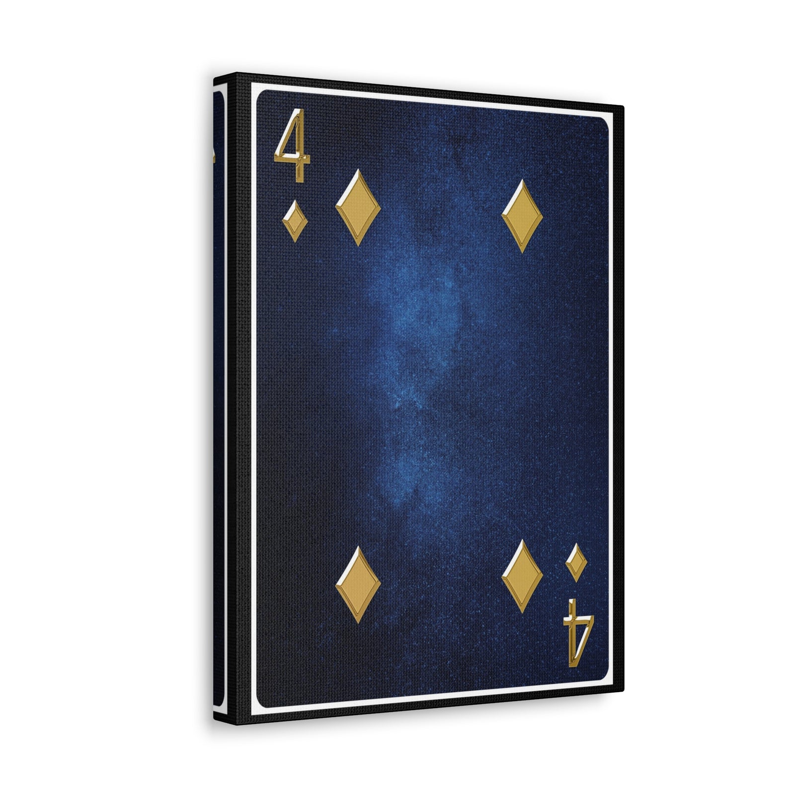 Four Of Diamonds Space Background Playing Card Canvas Wall Art for Home Decor Ready-to-Hang-Express Your Love Gifts