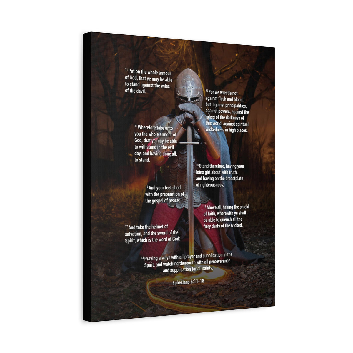 Armour of God Ephesians Bible Verse Canvas Ready to Hang Christian Wall Décor Scripture Art-Express Your Love Gifts