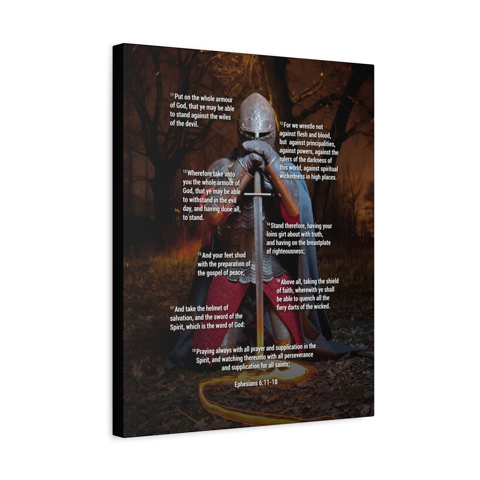 Armour of God Ephesians Bible Verse Canvas Ready to Hang Christian Wall Décor Scripture Art-Express Your Love Gifts