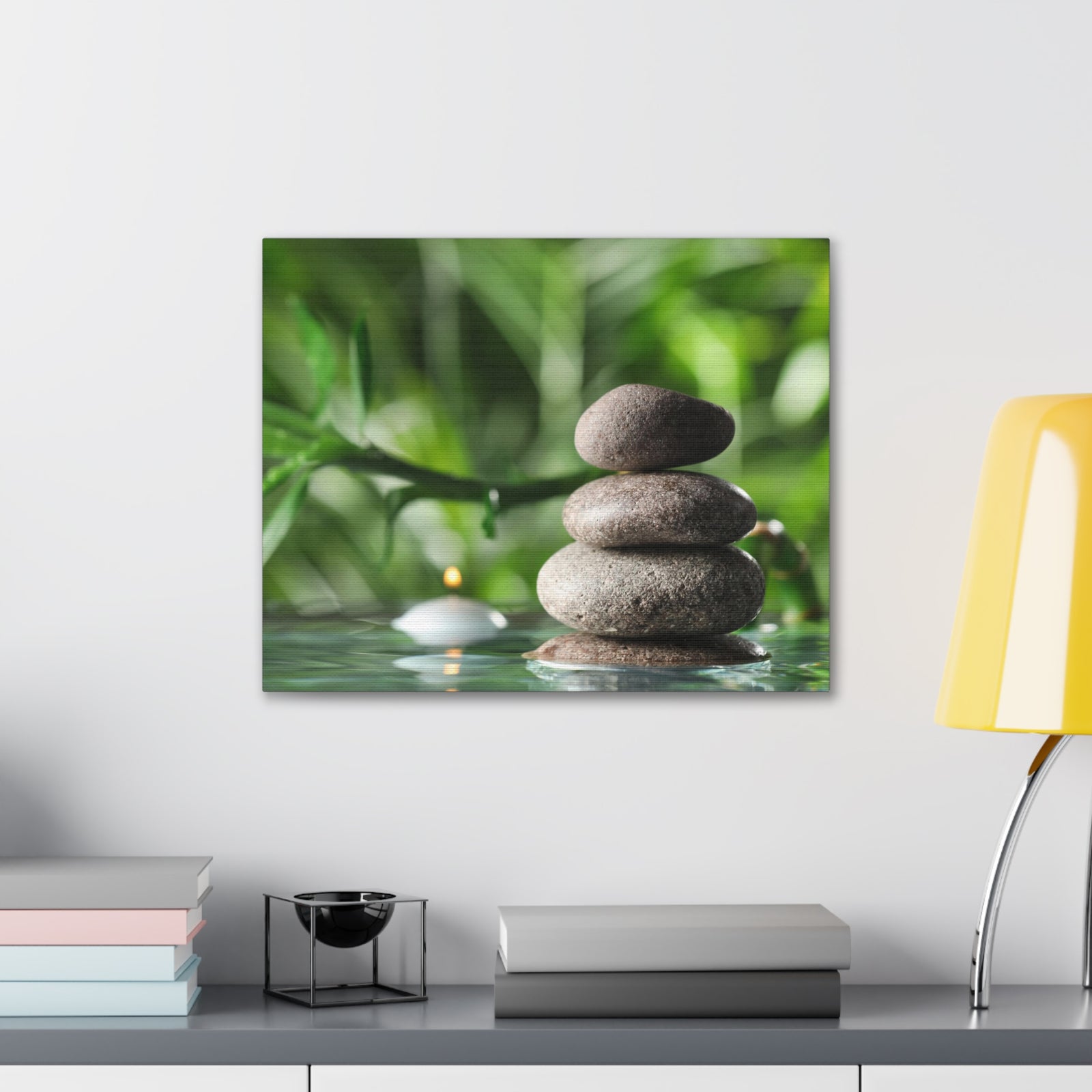 Candle with Bamboo Stem Forest Floral Nature Photography Canvas Wall Art for Home Decor Ready-to-Hang-Express Your Love Gifts