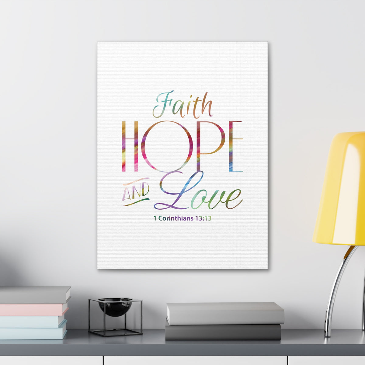 Scripture Canvas Faith Hope And Love 1 Corinthians 13:13 Christian Wall Art Bible Verse Print Ready To Hang-Express Your Love Gifts