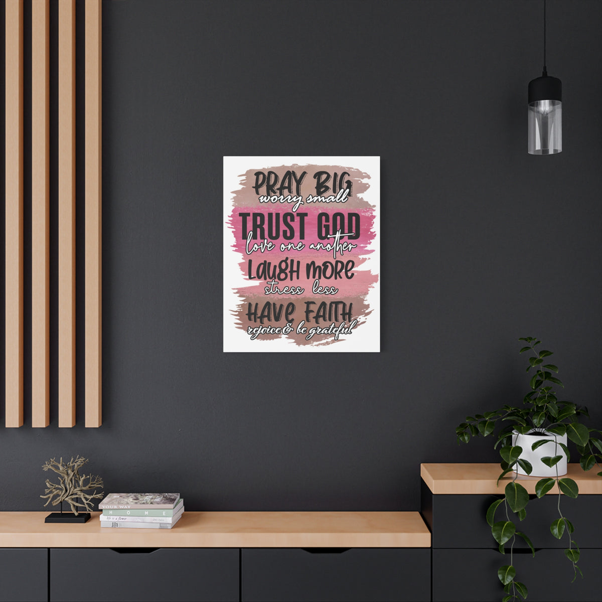 Scripture Canvas Pray Big, Trust God Psalm 37:3 Christian Wall Art Bible Verse Print Ready to Hang-Express Your Love Gifts