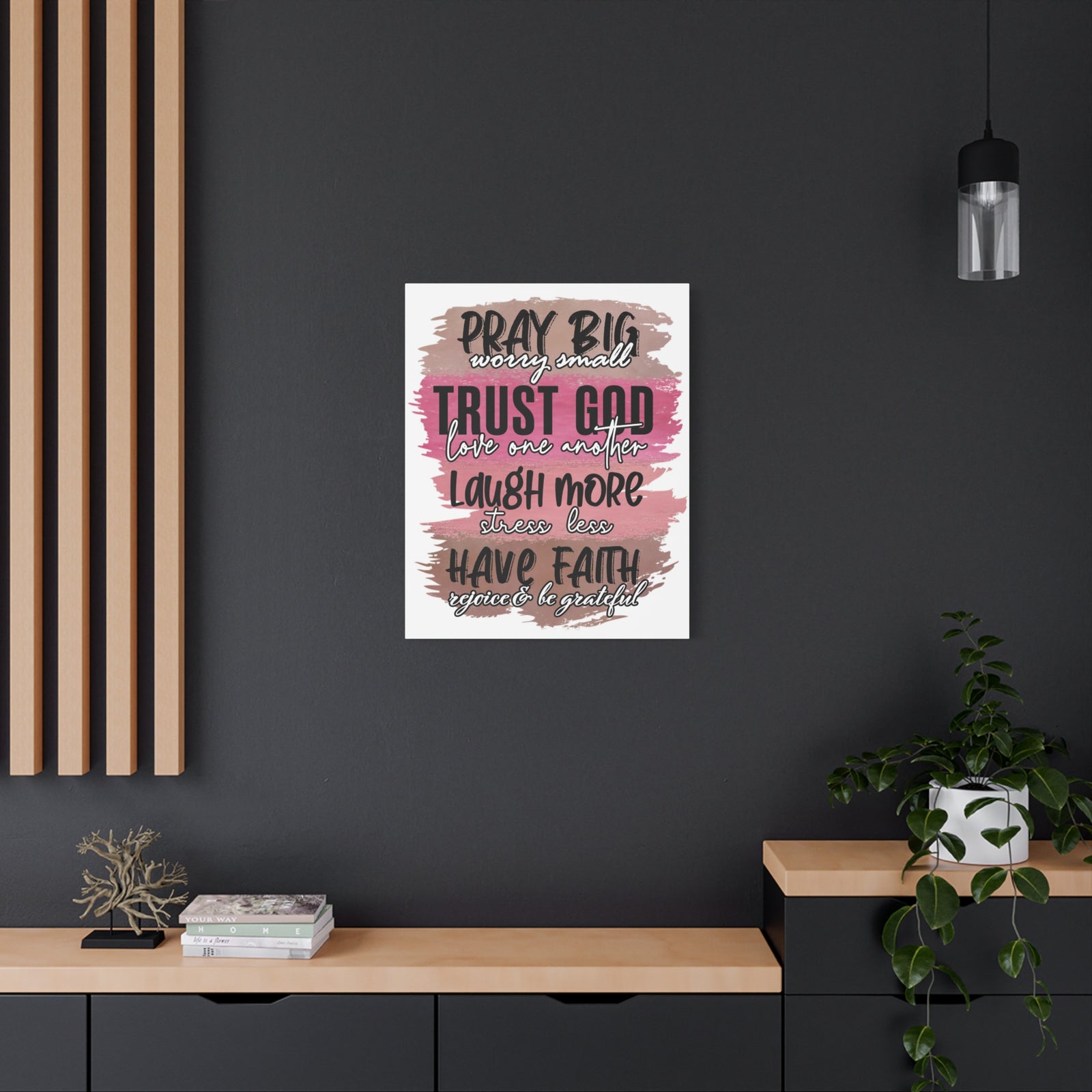 Scripture Canvas Pray Big, Trust God Psalm 37:3 Christian Wall Art Bible Verse Print Ready to Hang-Express Your Love Gifts