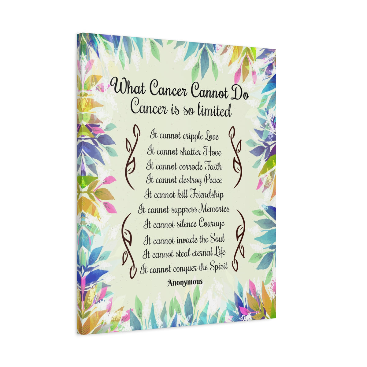 Cancer Survivor Wall Art What Cancer Cannot Do Inspirational Cancer Encouragement Art-Express Your Love Gifts