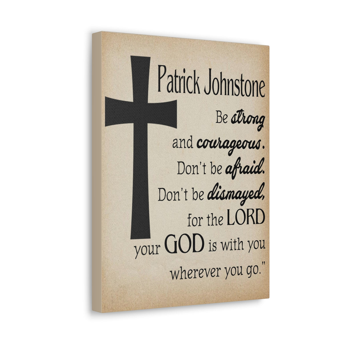 Scripture Walls Personalized Joshua 1:9 Cross Bible Chapter Canvas Christian Wall Art Ready to Hang-Express Your Love Gifts