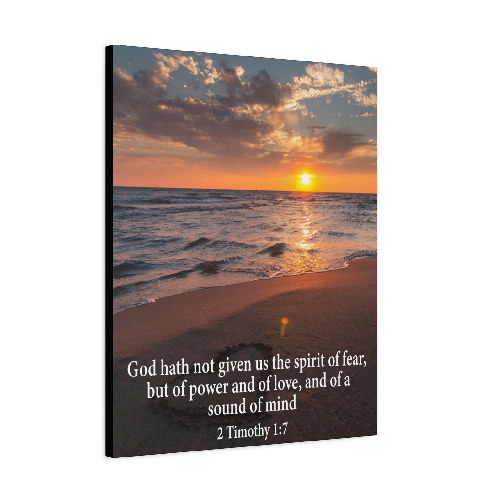 Scripture Canvas No Fear 2 Timothy 1:7 Christian Wall Art Bible Verse Print Ready to Hang-Express Your Love Gifts