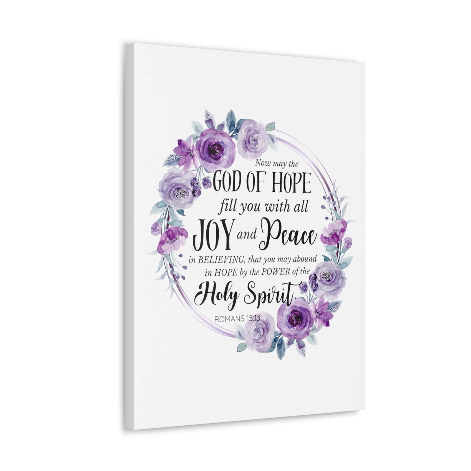 Scripture Walls Romans 15:13 Joy and Peace Wreath Bible Verse Canvas Christian Wall Art Ready to Hang Unframed-Express Your Love Gifts