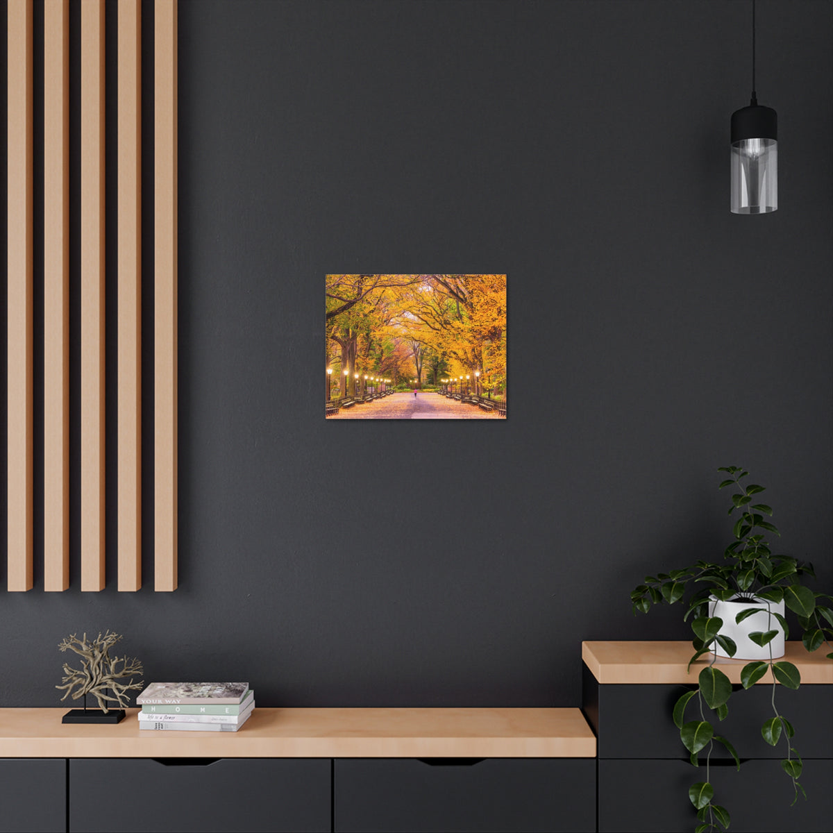 Orange Tree Autumn Park Nature Wilderness Photography Canvas Wall Art for Home Decor Ready-to-Hang-Express Your Love Gifts