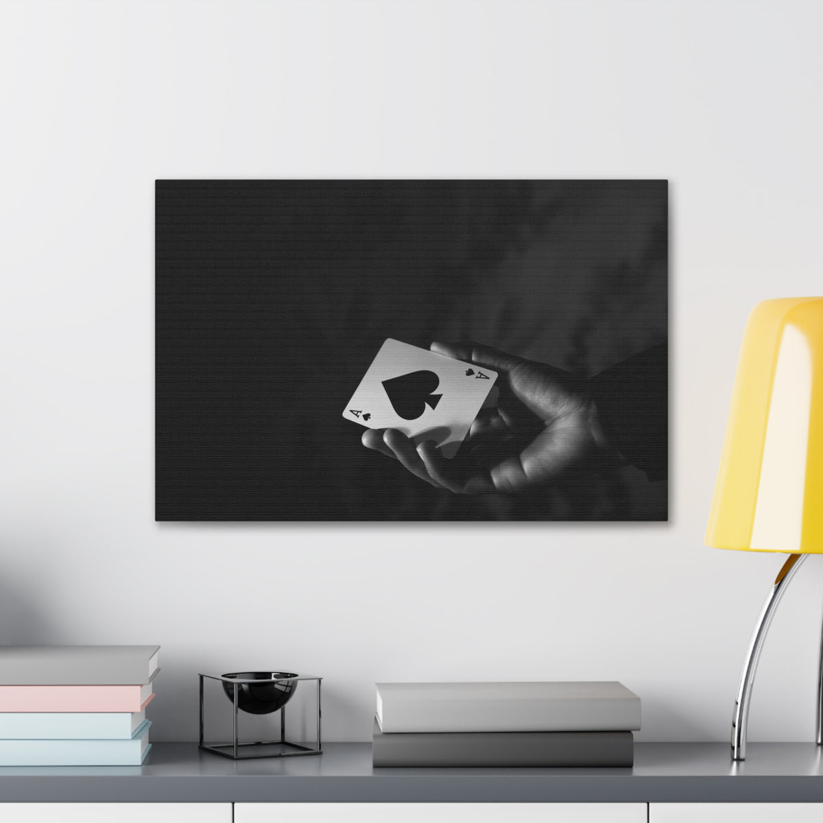 Ace of Spades In Hand Playing Card Canvas Wall Art for Home Decor Ready-to-Hang-Express Your Love Gifts