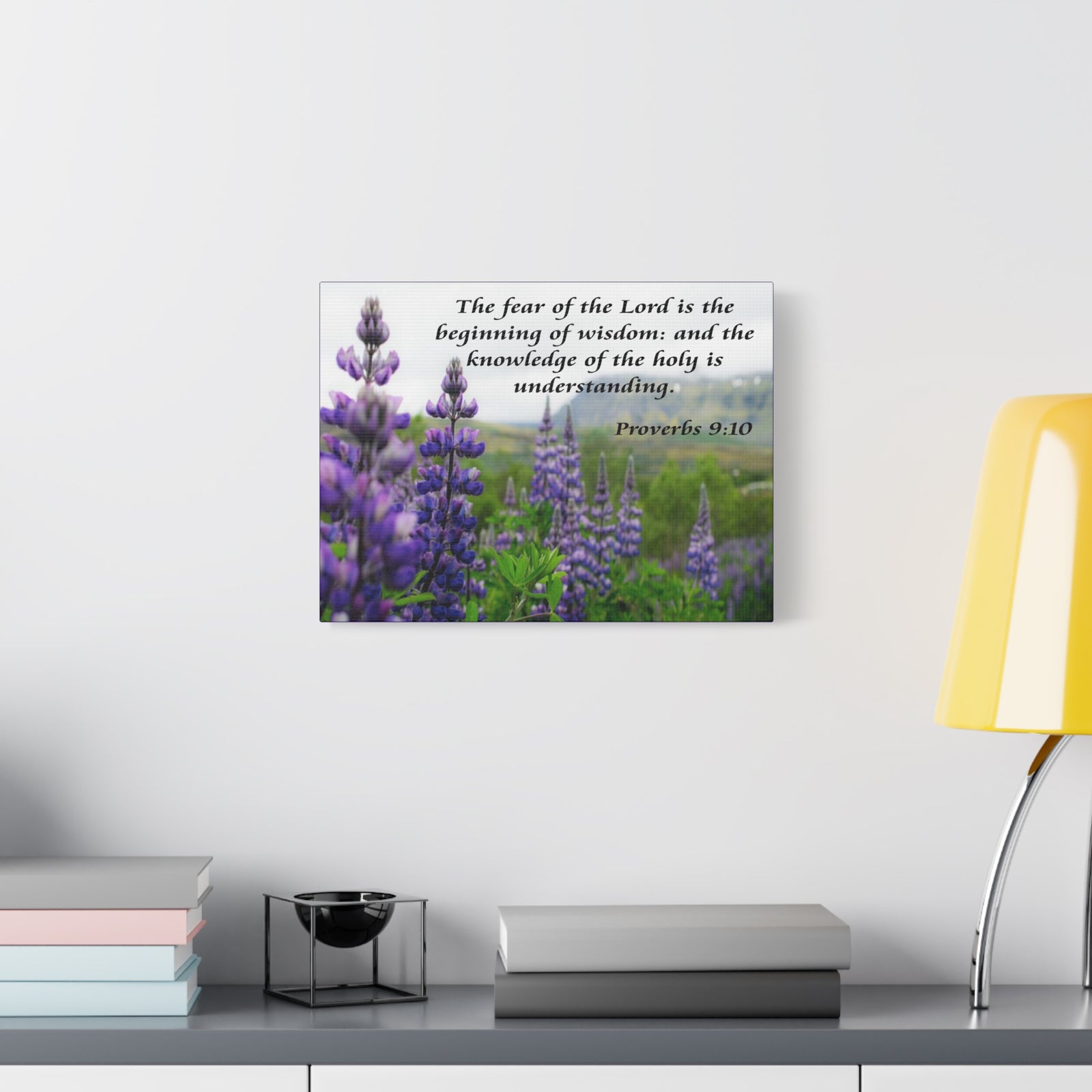 Bible Verse Canvas The Fear of The Lord Proverbs 9:10 Christian Home Décor Wall Art Scripture Ready to Hang Faith Print-Express Your Love Gifts