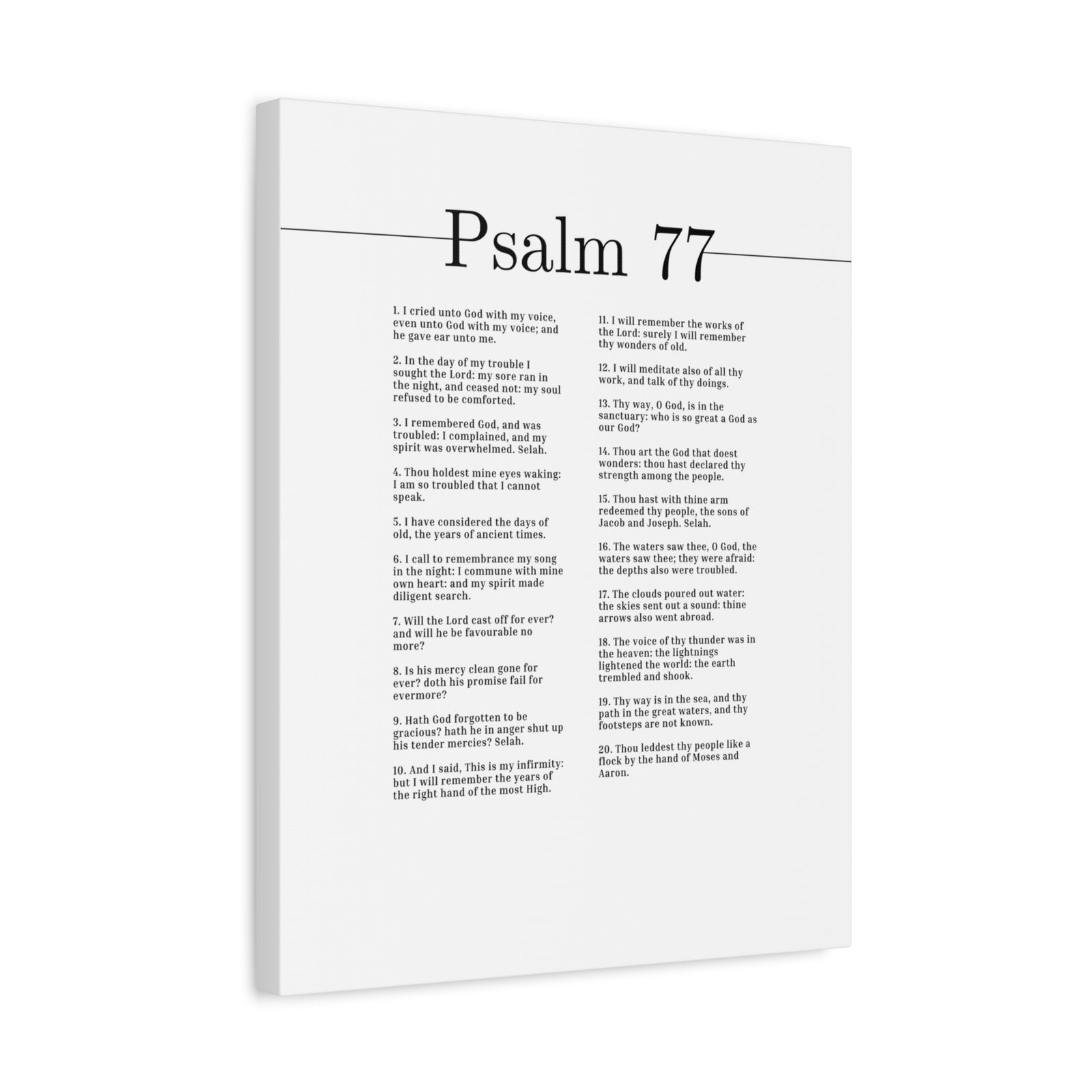 Scripture Canvas I Remembered God Psalm 77 Christian Wall Art Bible Verse Print Ready to Hang-Express Your Love Gifts