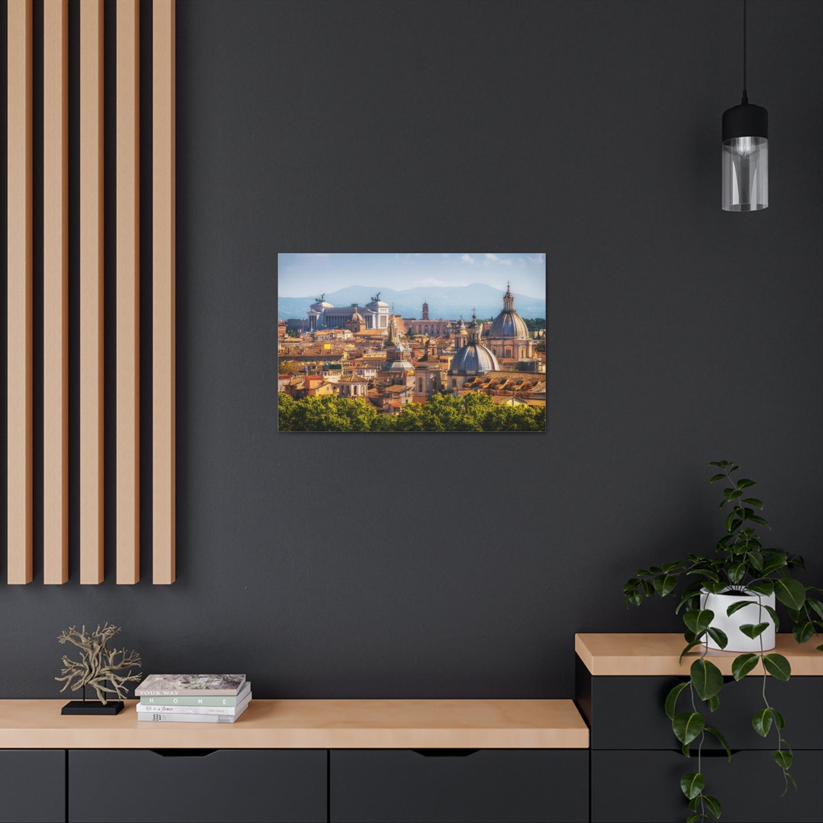Rome Daytime Skyline Canvas Artwork High-Quality Breathtaking Stunning Cityscape for Home Decor Ready to Hang-Express Your Love Gifts