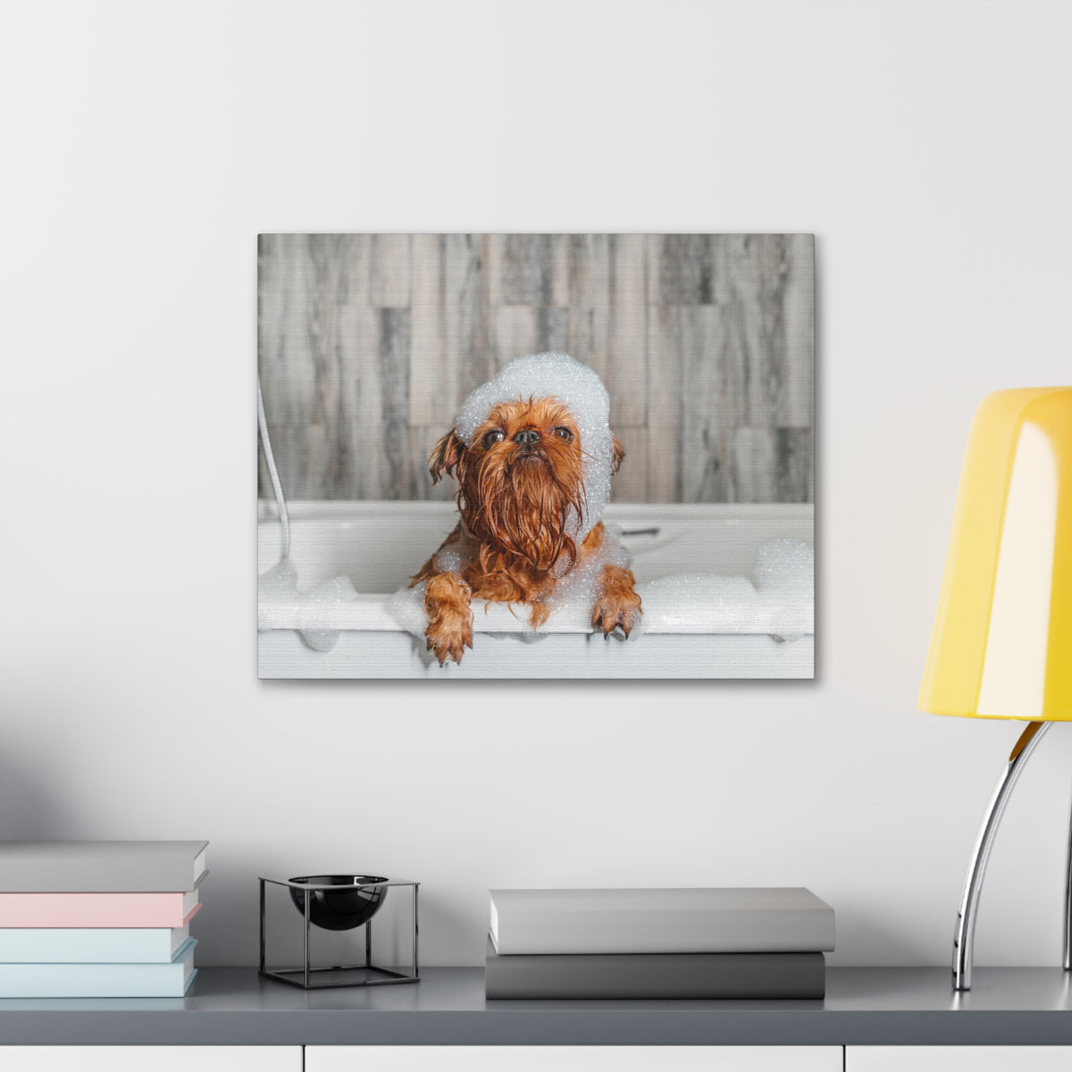 Cute Little Griffon Bathee Canvas Wall Art for Home Decor Ready-to-Hang-Express Your Love Gifts