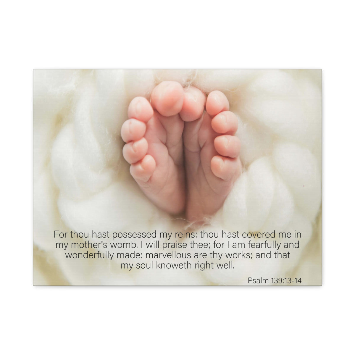 Bible Verse Canvas Fearfully and Wonderfully Made Psalm 139:13-14 KJV Wall Art Christian Home Decor-Express Your Love Gifts