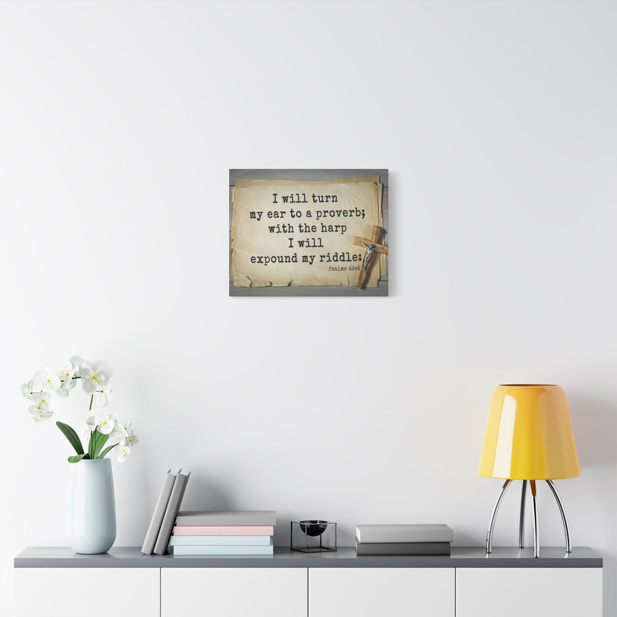 Scripture Walls To A Proverb Psalms 49:4 Bible Verse Canvas Christian Wall Art Ready to Hang-Express Your Love Gifts