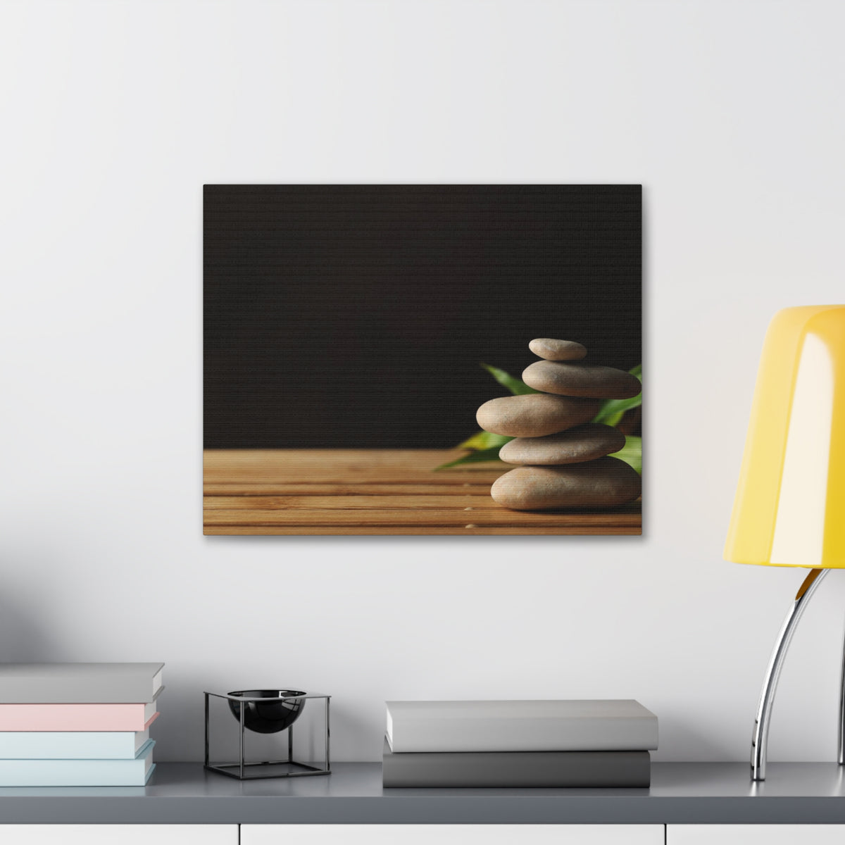 Stones Bamboo Background Forest Floral Nature Photography Canvas Wall Art for Home Decor Ready-to-Hang-Express Your Love Gifts