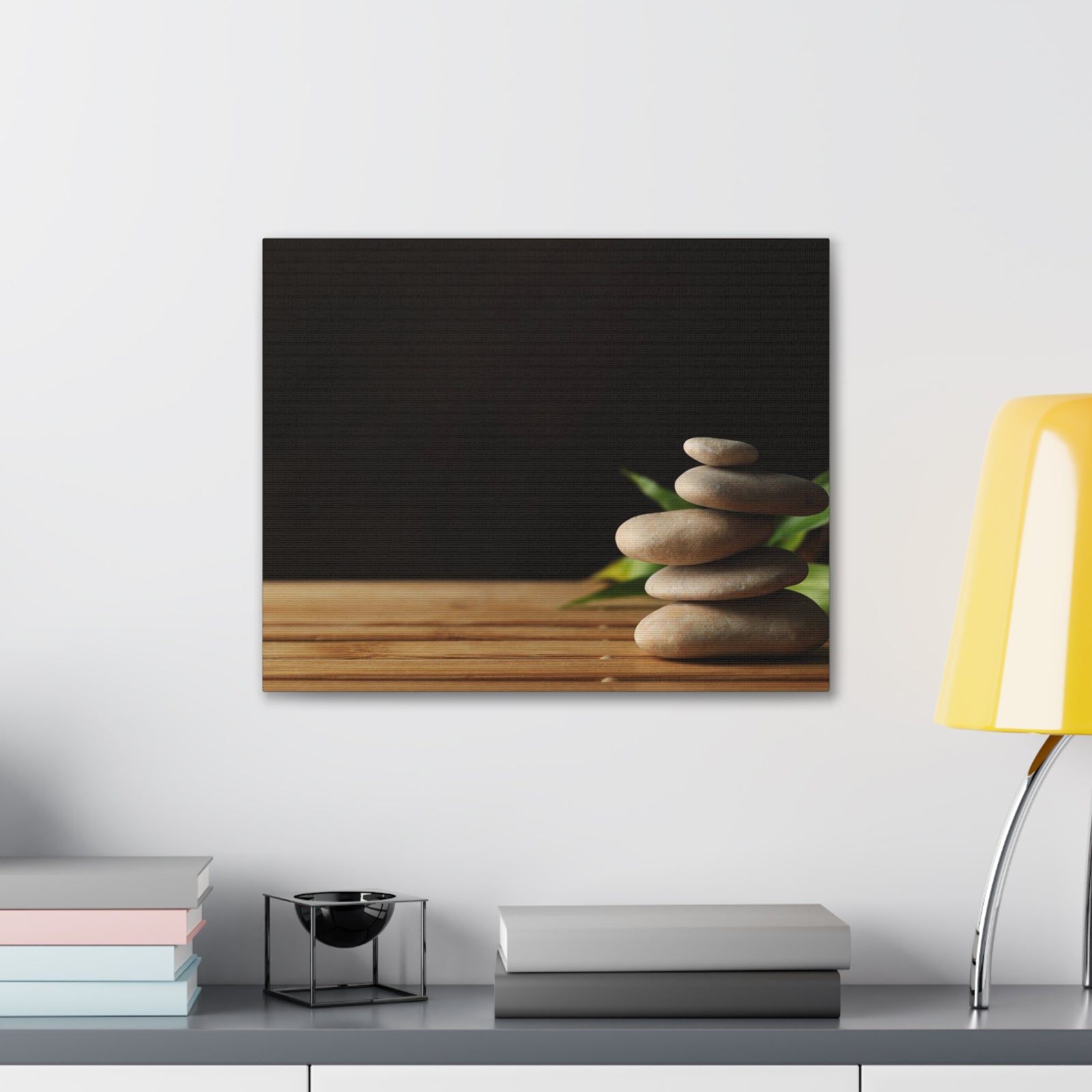 Stones Bamboo Background Forest Floral Nature Photography Canvas Wall Art for Home Decor Ready-to-Hang-Express Your Love Gifts