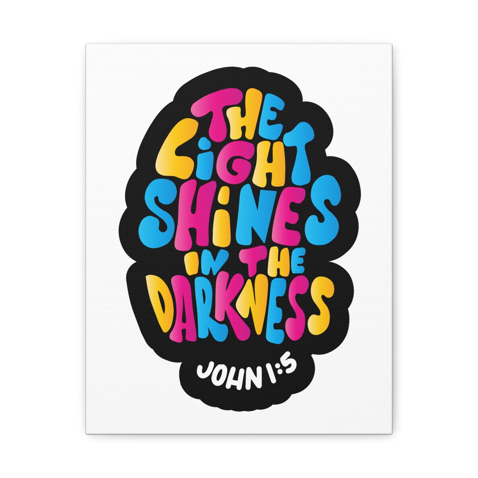 Scripture Canvas The Light Shines John 1:5 Christian Wall Art Bible Verse Print Ready to Hang-Express Your Love Gifts